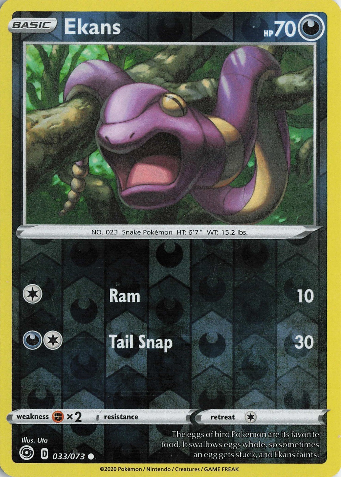 Ekans Reverse Holo Common LP 33/73 Uta