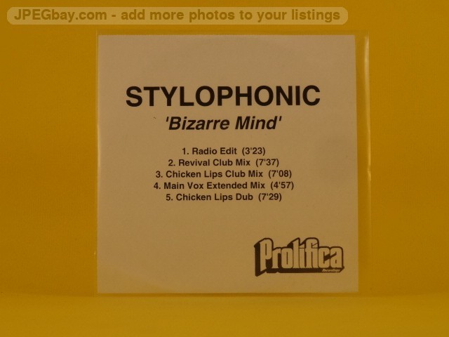 STYLOPHONIC BIZARRE MIND (L76) 5 Track Promo CD Single including Picture Sleeve 