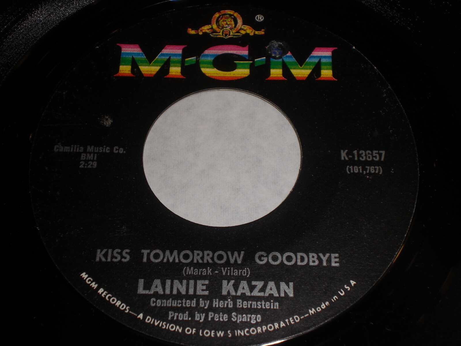 Lainie Kazan - Kiss Tomorrow Goodbye / Sweet Talk 45 - MGM