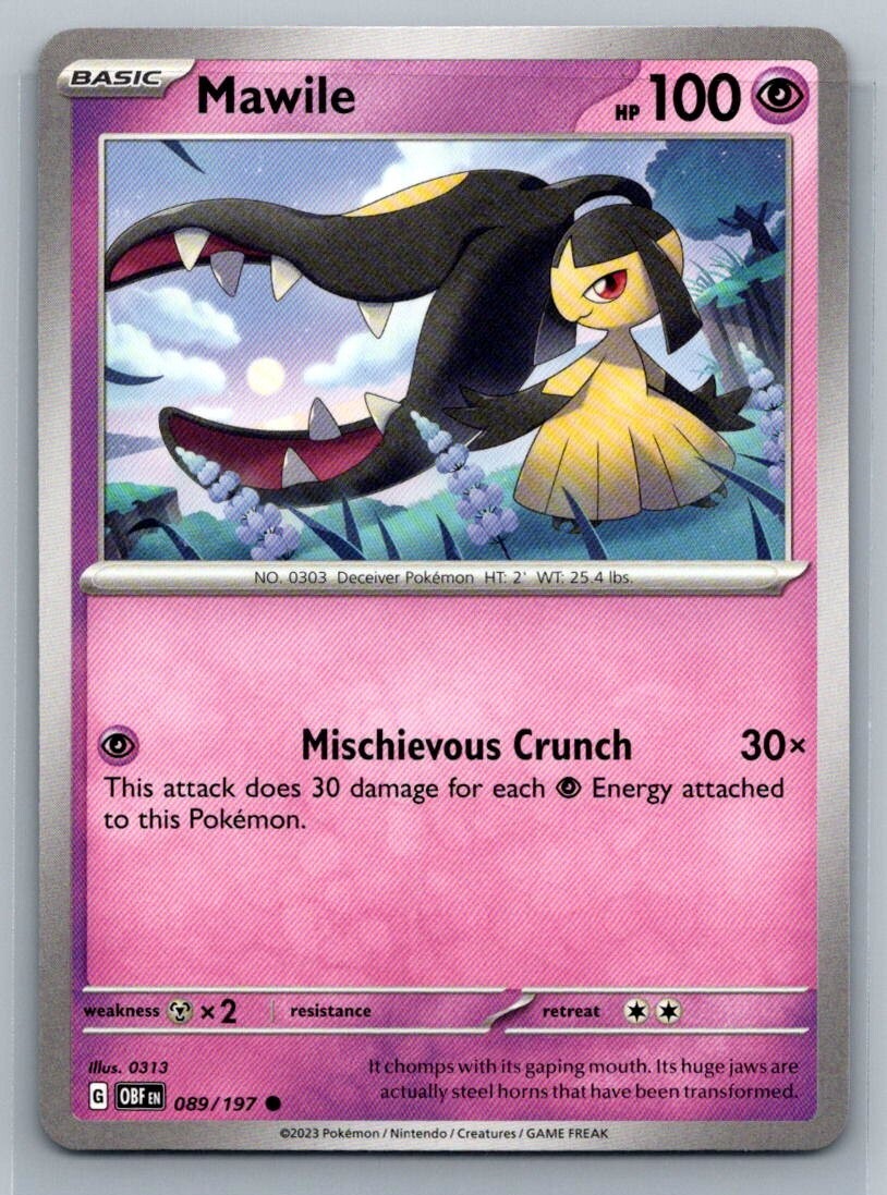 Mawile 89/197 Fiamme Ossidiana Pokémon Comune TCG 2023