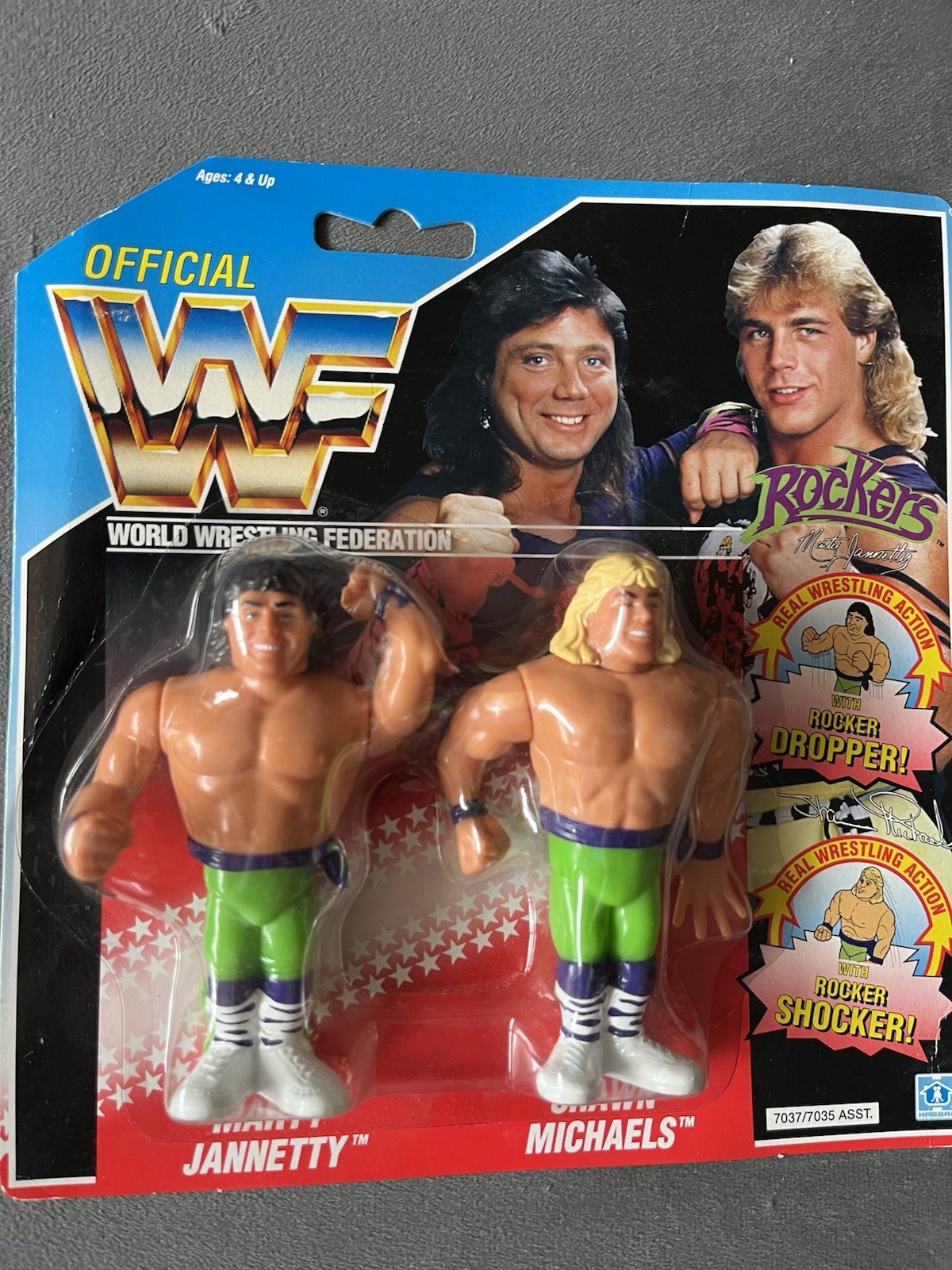 Figurina The Rockers Shawn Michaels Marty Jannetty WWF Hasbro Tag Team 1990 e custodia