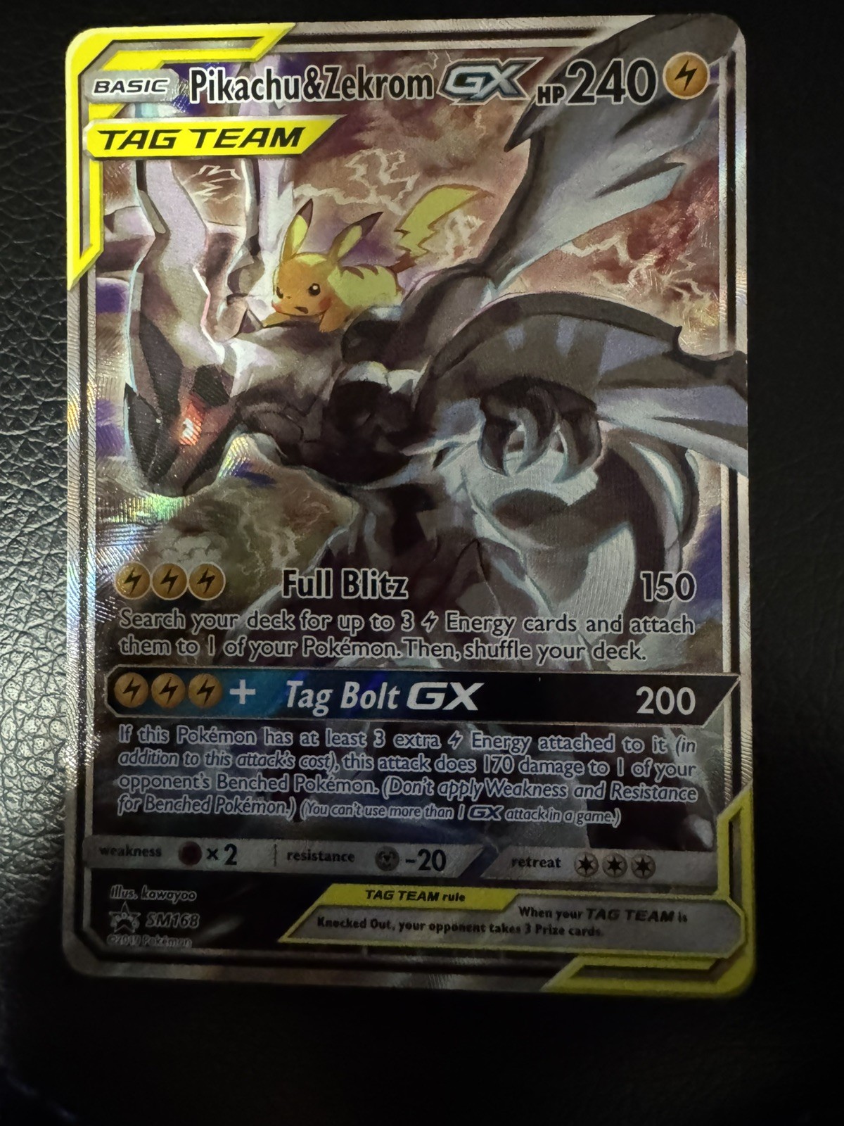 Pikachu & Zekrom GX - Pokemon 2019 Sun & Moon Promo #SM168 NM