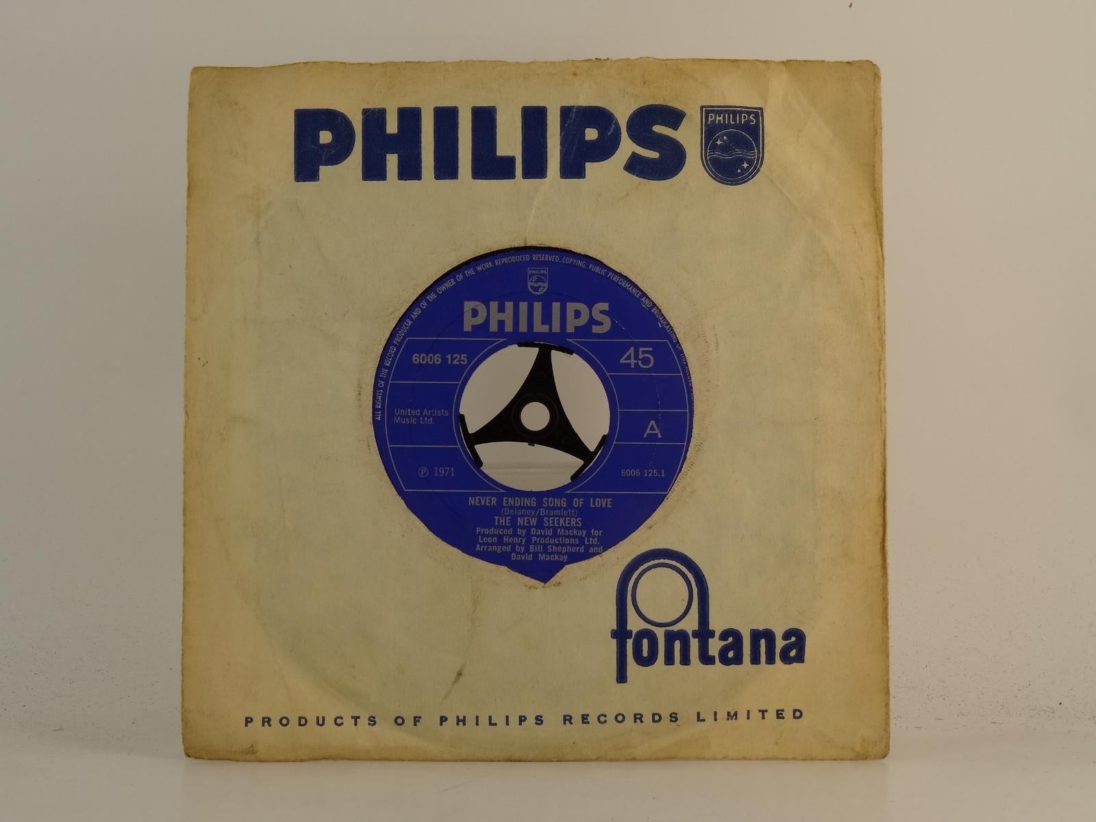 THE NEW SEEKERS NEVER ENDING SONG OF LOVE (78) 2 Track 7" Single including Compa