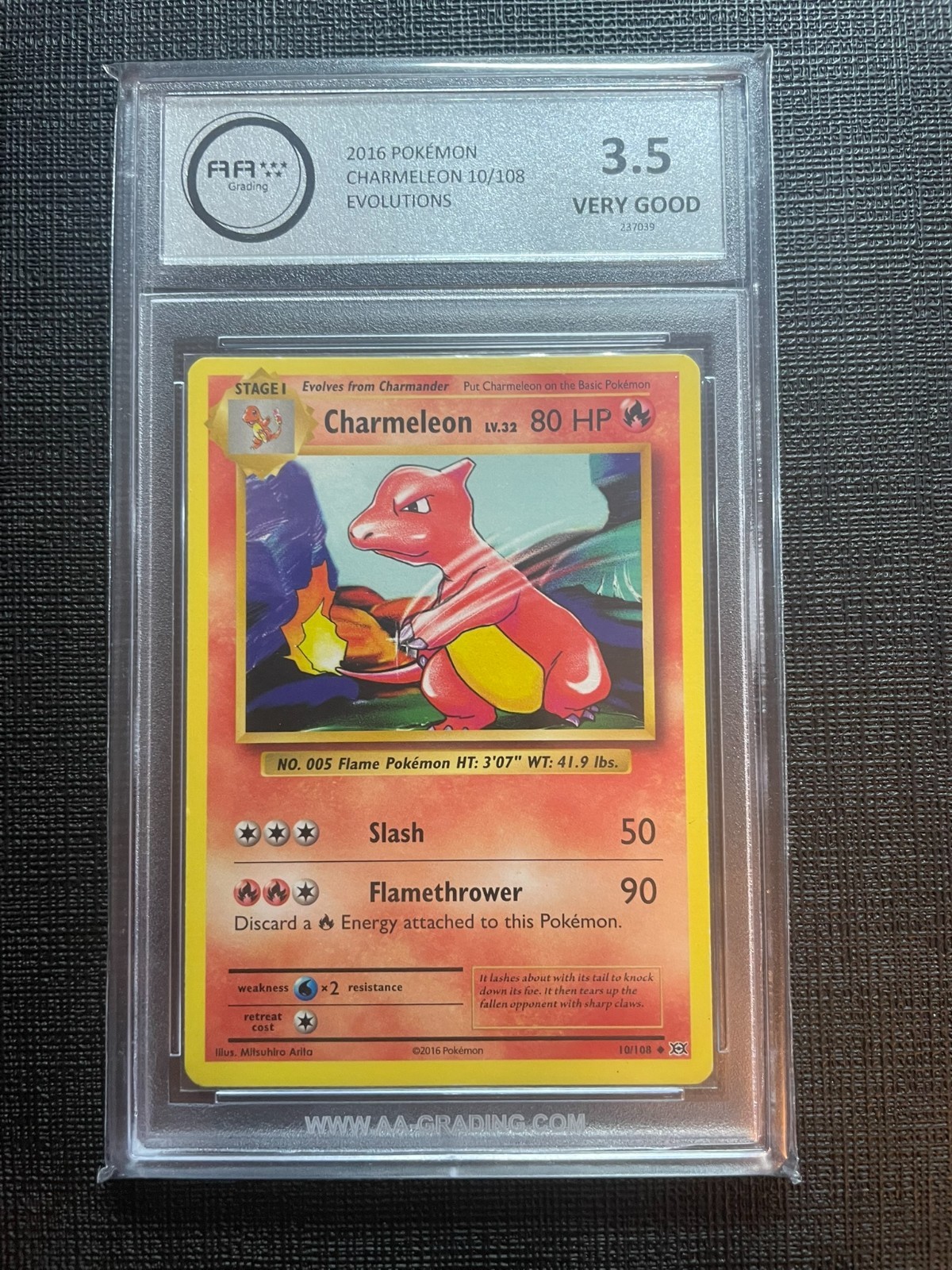 Charmeleon 10/108 Evolutions AA-Grading 3.5 Very Good