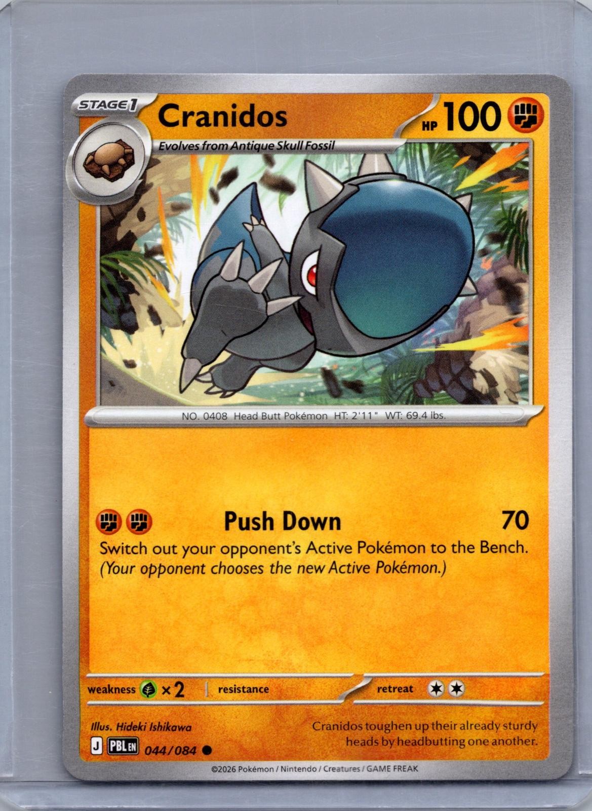 CRANIDOS 044/084 POKEMON NERO PECE COMUNE QUASI NUOVO/M