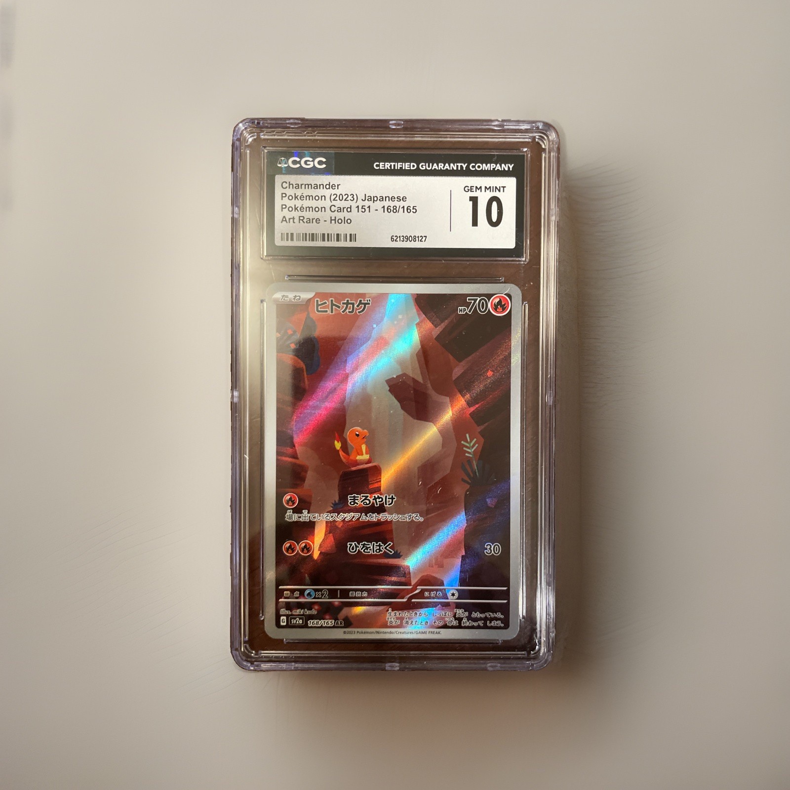 CGC 10 Charmander Pokemon 151 #168/165 Arte Rara Holo Gemma Giapponese Mint