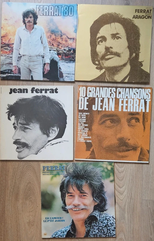 Lot 5 Vinyles LP Jean Ferrat 1960 1970 1980 VG+ VG+