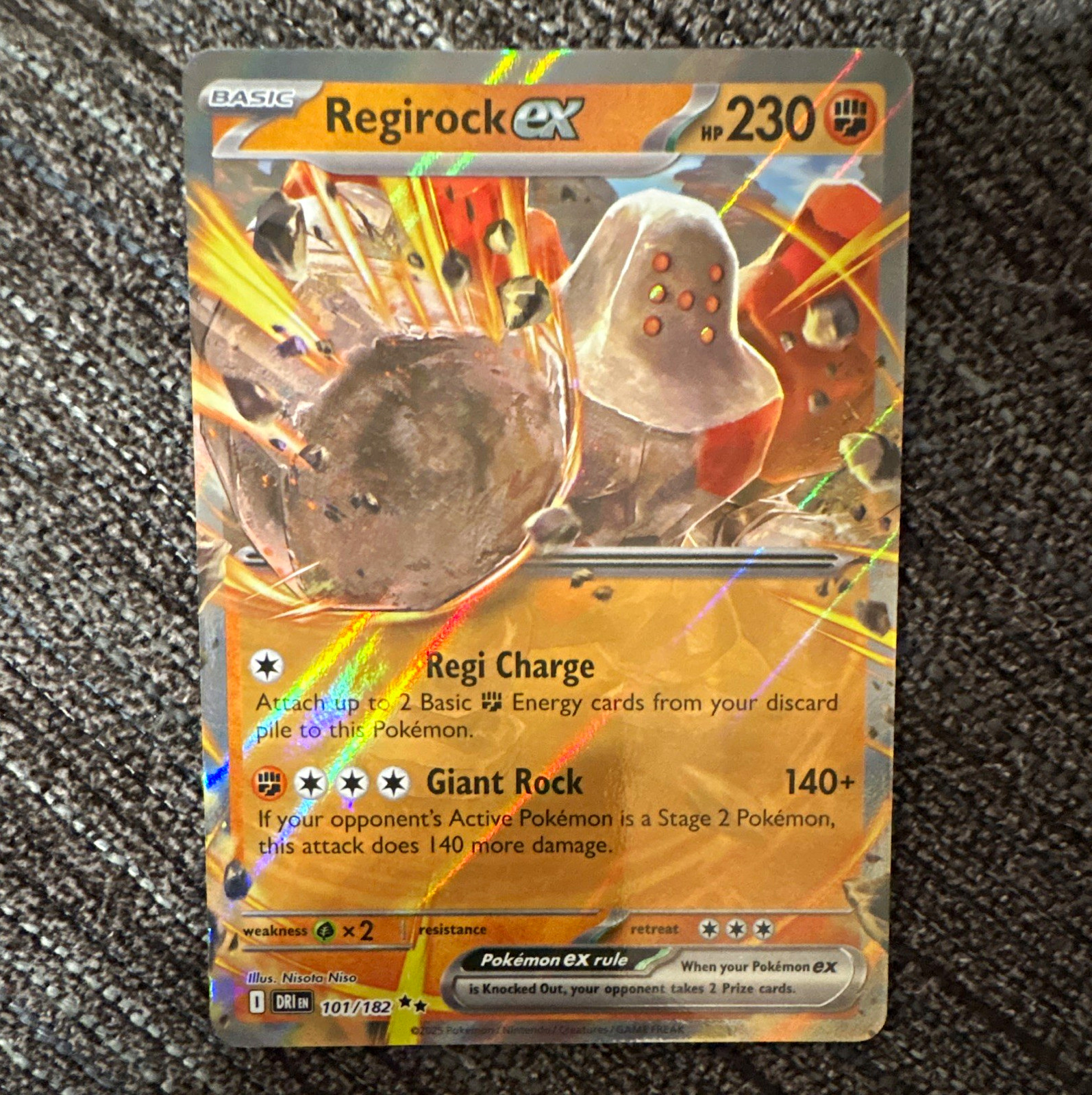 The Pokémon Company Regirock ex 101/182 Sv10 Rivali Destinati Holo