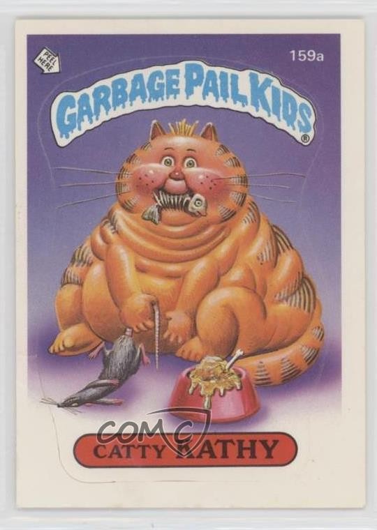 1986 Topps Garbage Pail Kids Series 4 Catty Kathy (One Star Back) #159a f6p