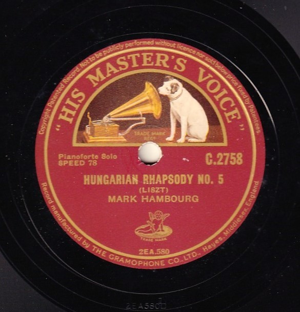 Hambourg. Liszt (Hungarian Rhapsodies 5 + 7). HMV C 2758. NM(-)