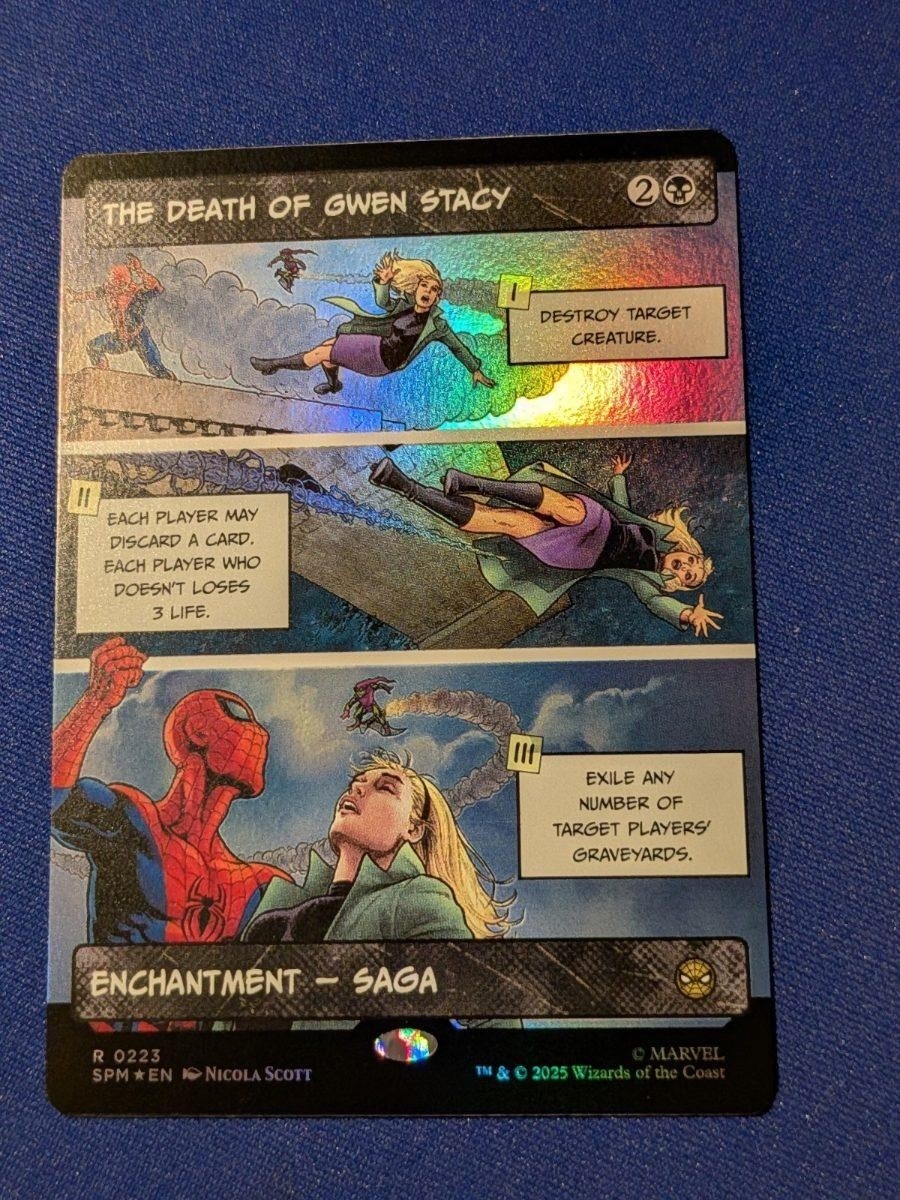 La morte di Gwen Stacy (senza confini) Foil Marvel's Spider-Man #223 quasi nuovo MTG