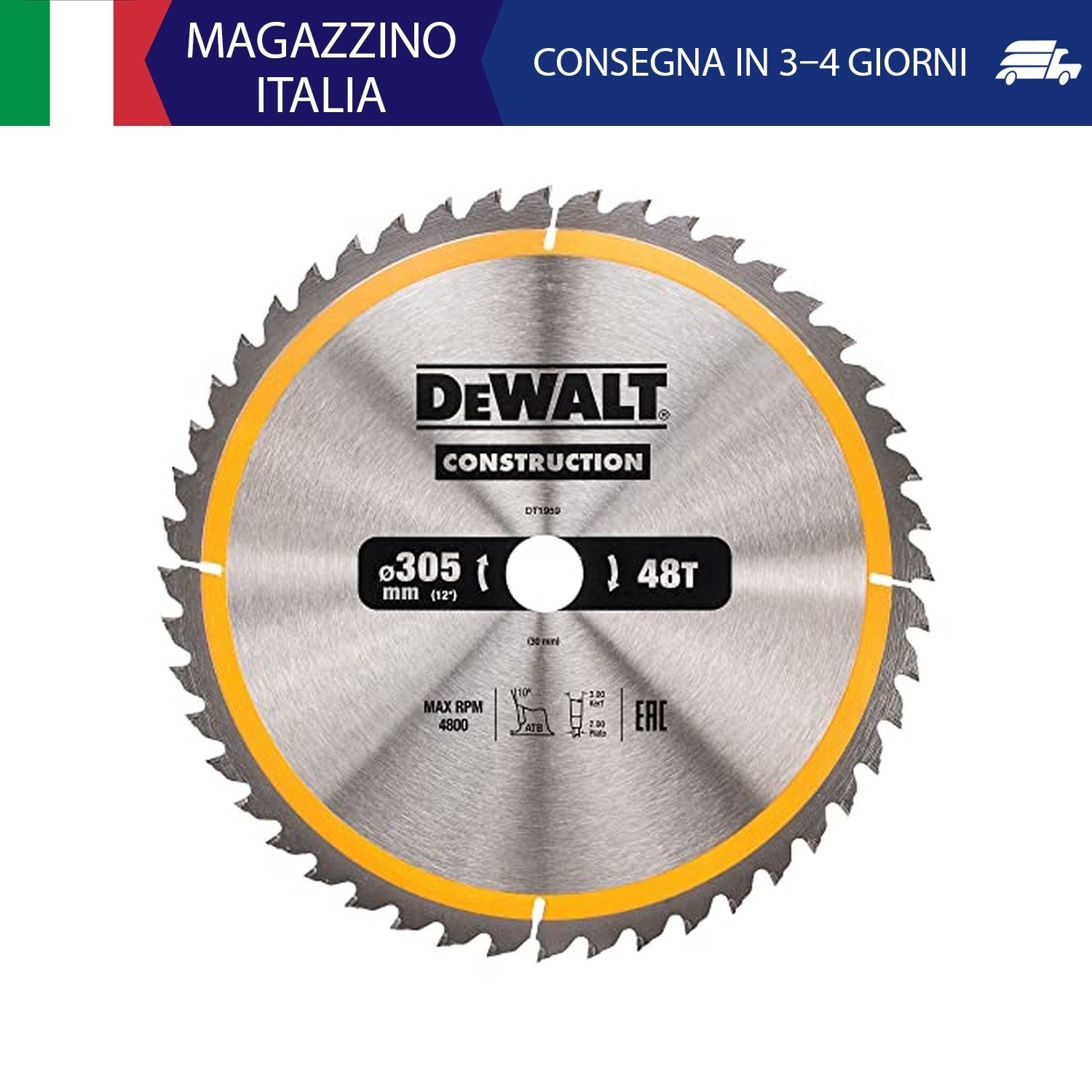 DEWALT LAME PER EDILIZIA PER MACCHINE STAZIONARIE - Lama Circolare 305x30mm 48 d