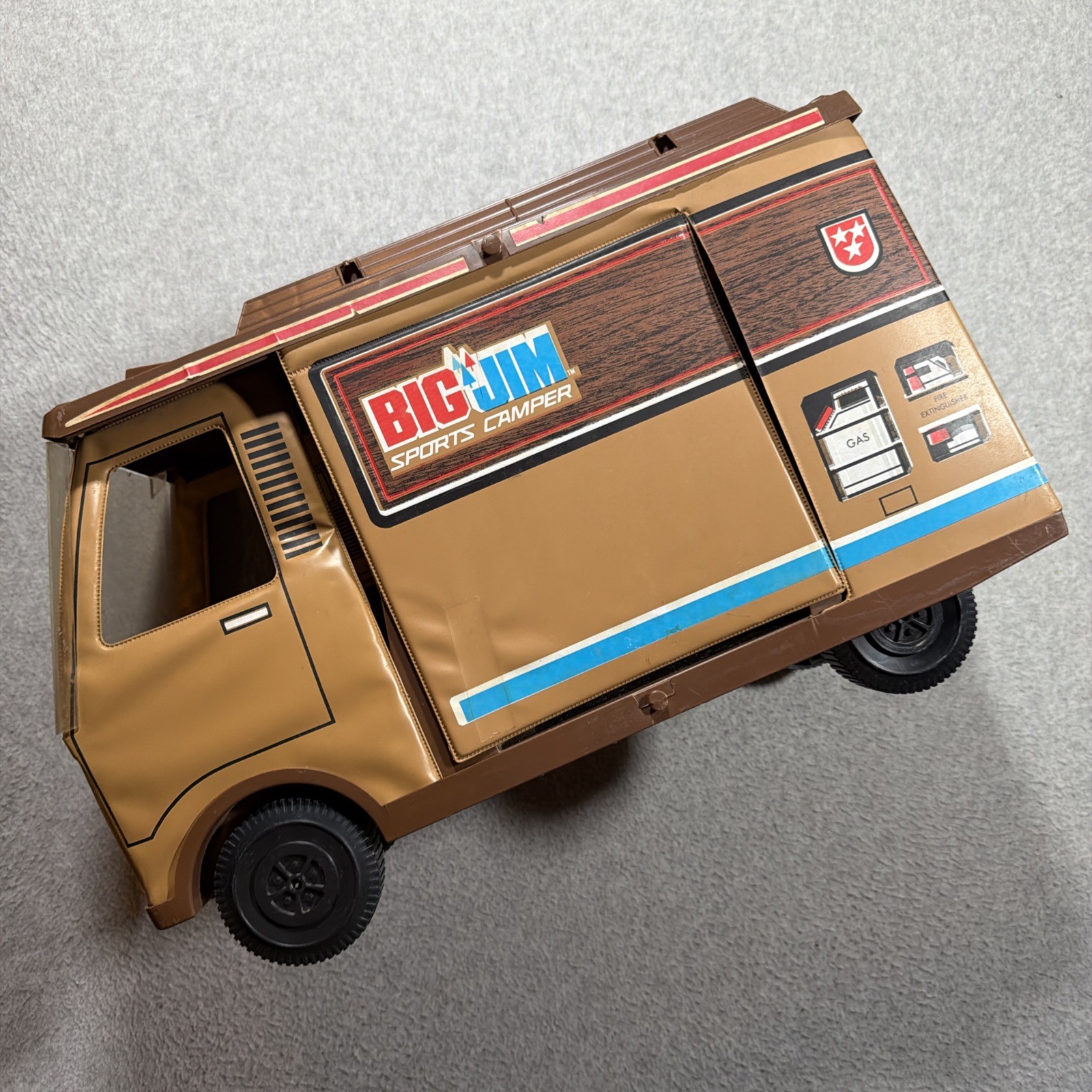 Modellino giocattolo vintage 1971 Mattel Big Jim Sports Camper Truck Veicolo