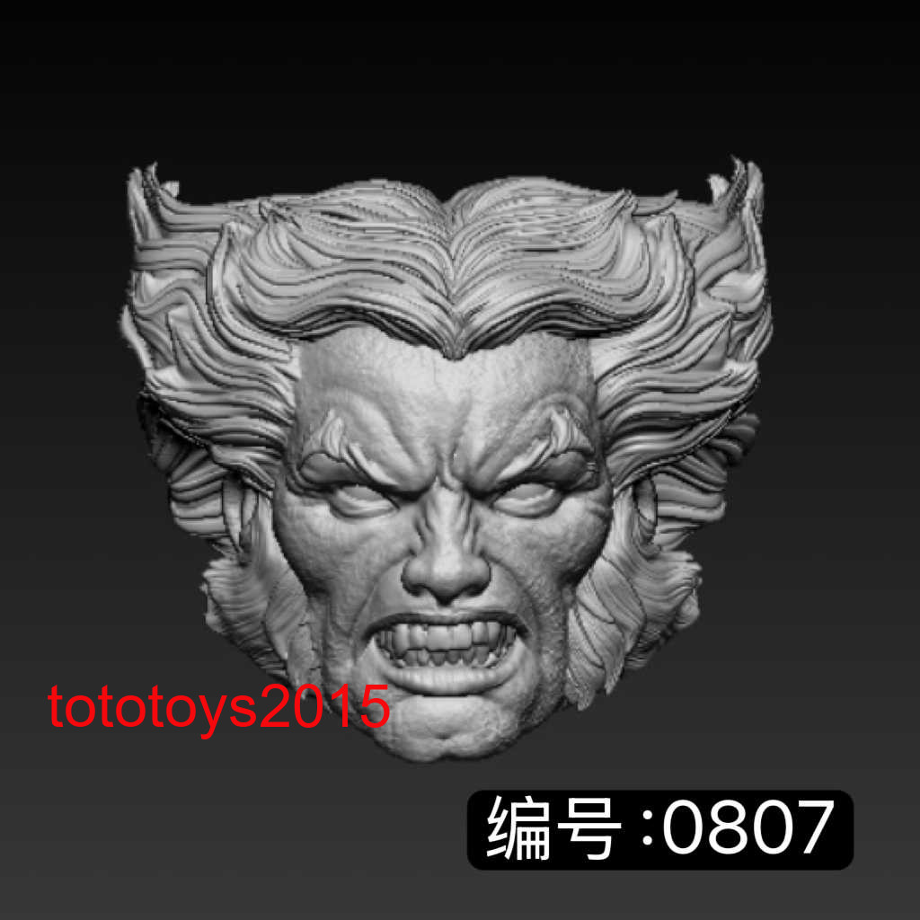 1:6 1:12 1:18 Wolverine Wolf Logan testa ruggita scultura per corpo figura 12" 6" 3,75"