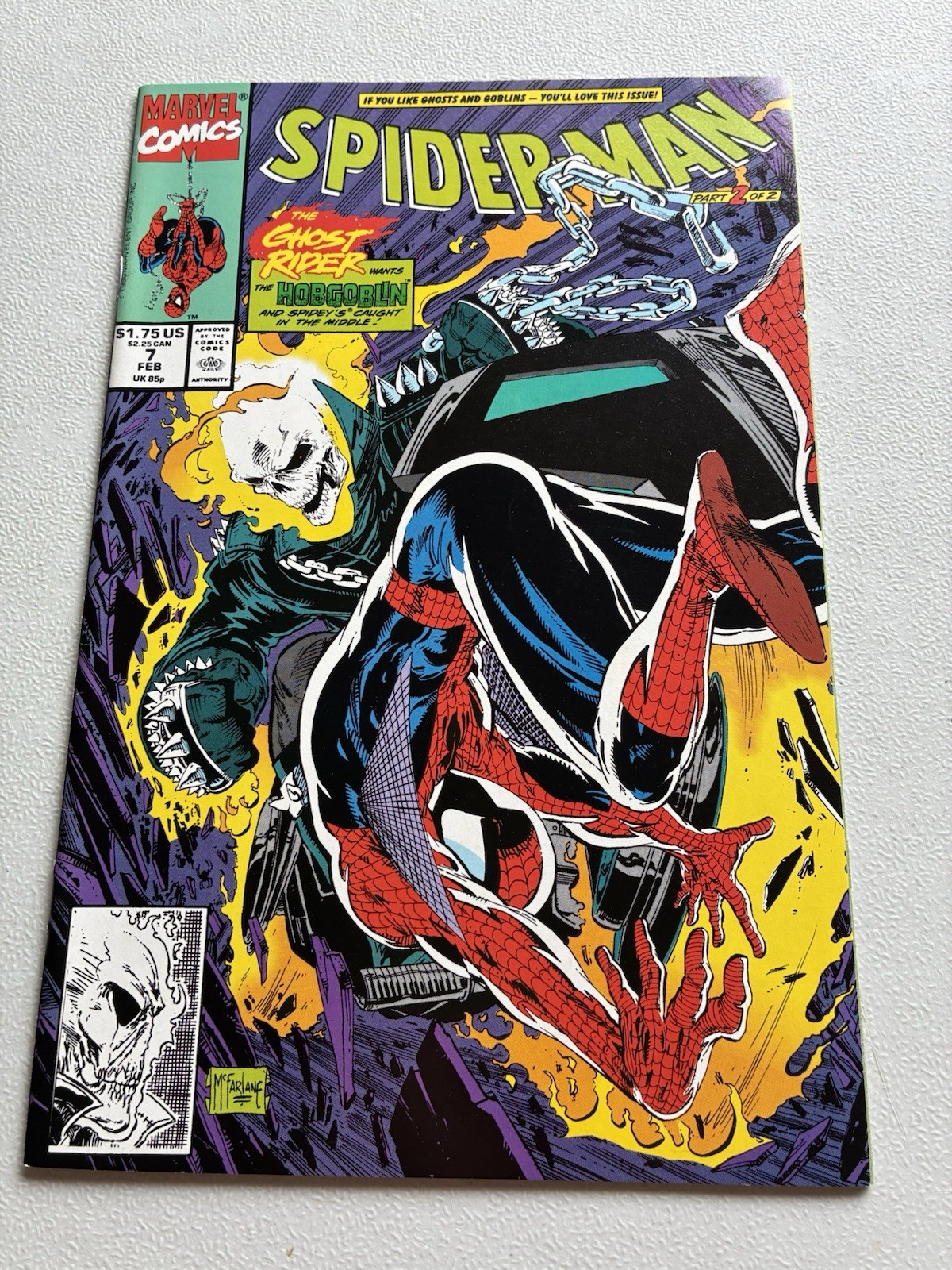 Marvel Spider-Man seconda parte di due con The Ghost Rider e Hobgoblin #7 (1991)
