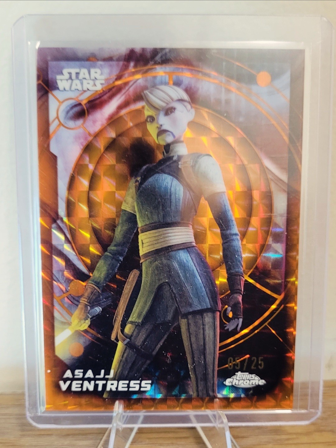 2026 Topps Chrome Star Wars Asajj Ventress  Geometric Orange Refractor /25