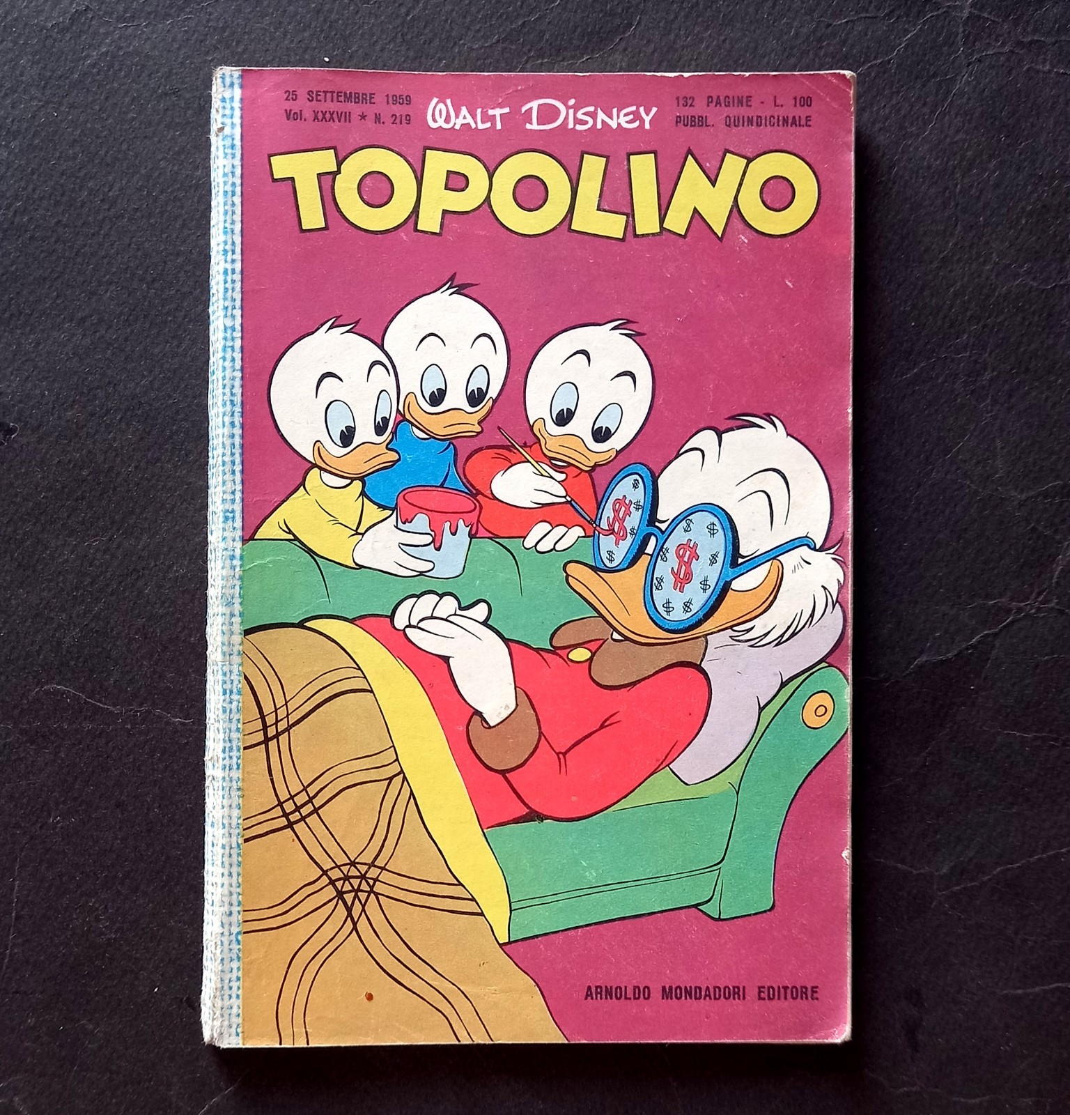 TOPOLINO LIBRETTO 219 - del 1959 - PIÙ CHE BUONO. Con Bollino. Leggi Desc 