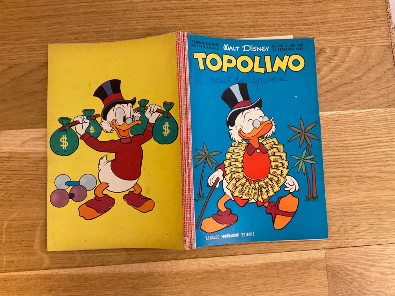 TOPOLINO LIBRETTO N.326 MONDADORI DISNEY 1962 SI BOLLINO, SI FIGURINE