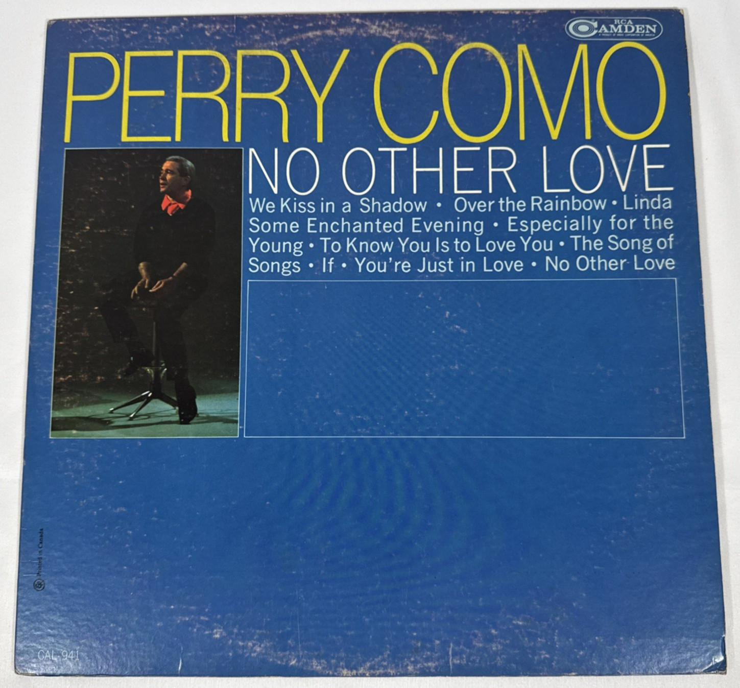 Perry Como No Other Love Vinyl LP 12" RCA Camden CAL-941 Mono 1966 Pop Vocal