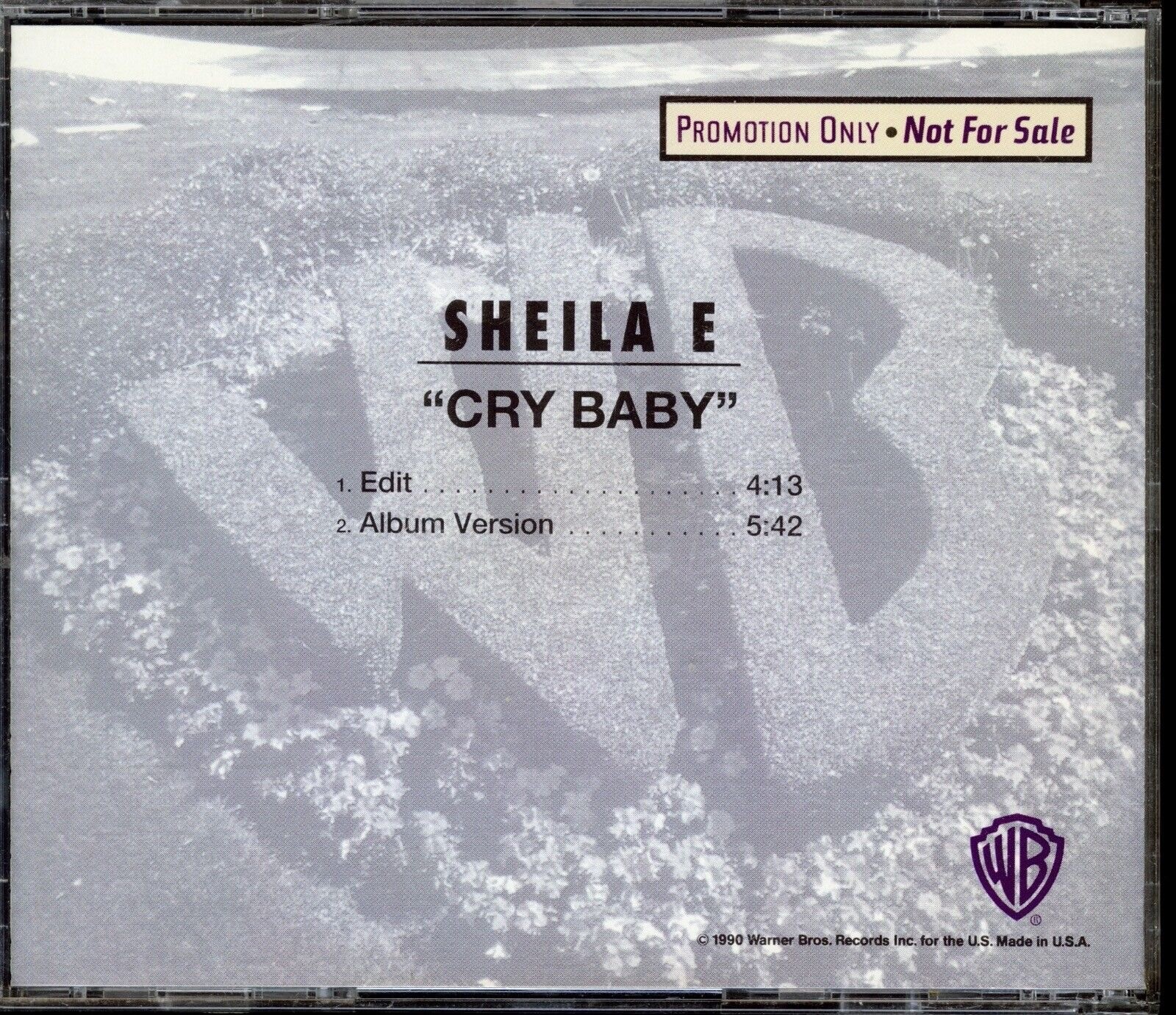 SHEILA E - Cry Baby - USA PROMO CD Single (1991) [MINT]