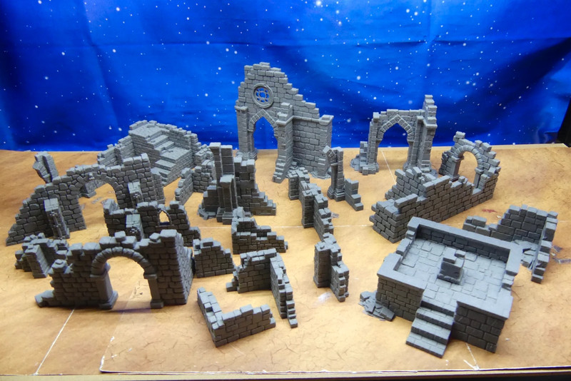 Lot complet de décors en pierre pour wargames et warhammer