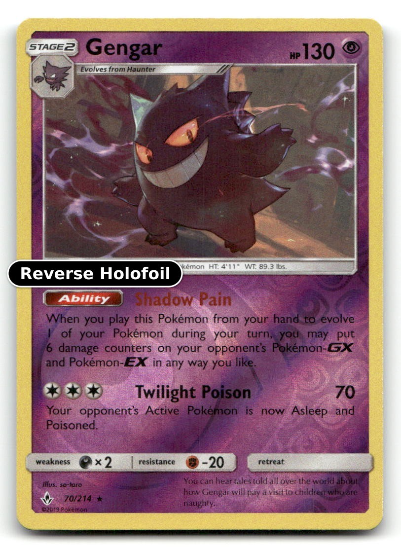 Gengar Reverse Holofoil SM - Legami ininterrotti 70/214 LP Pokemon