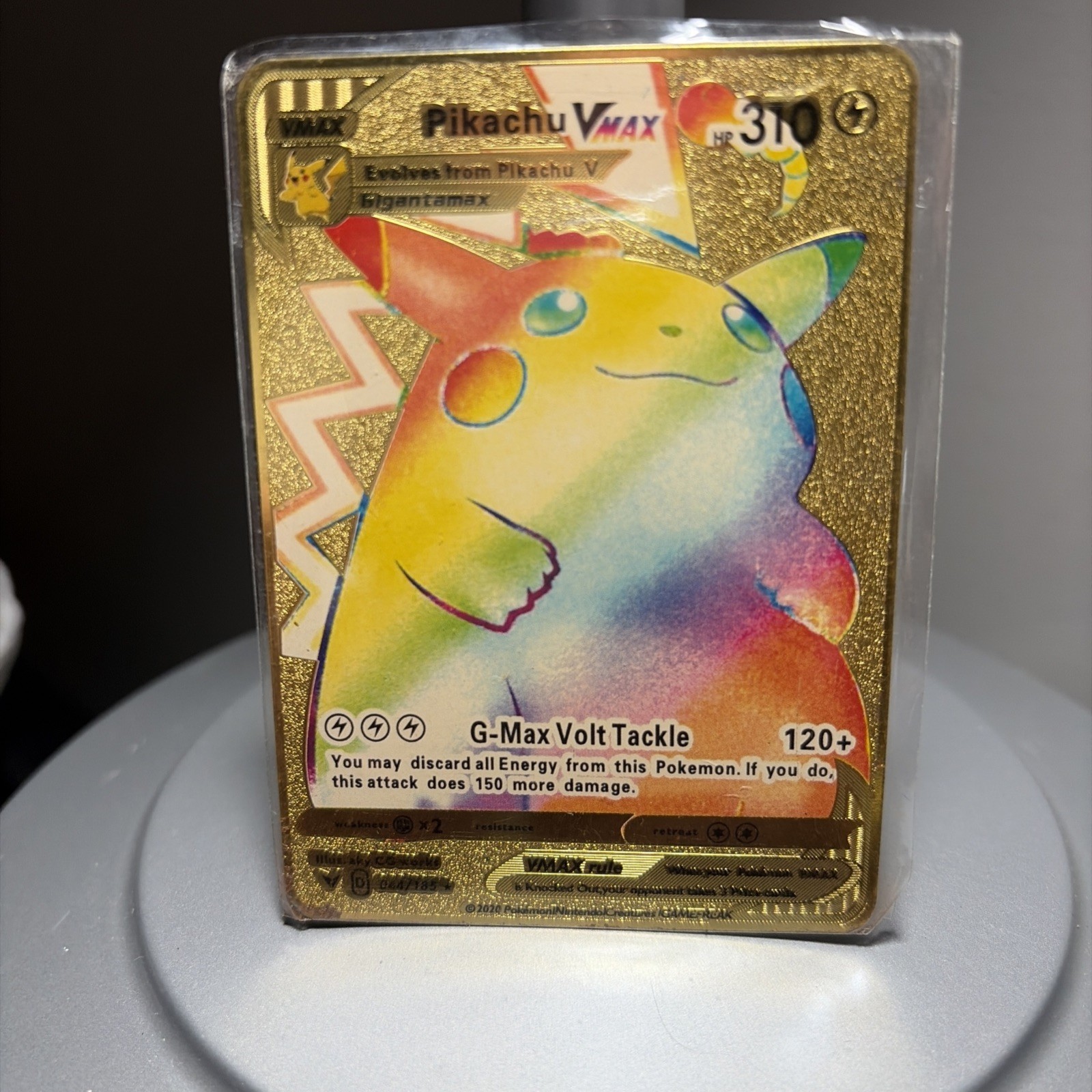 Carta Pokemon Pikachu VMAX Arcobaleno Metallo Oro Carta Pokemon Regalo