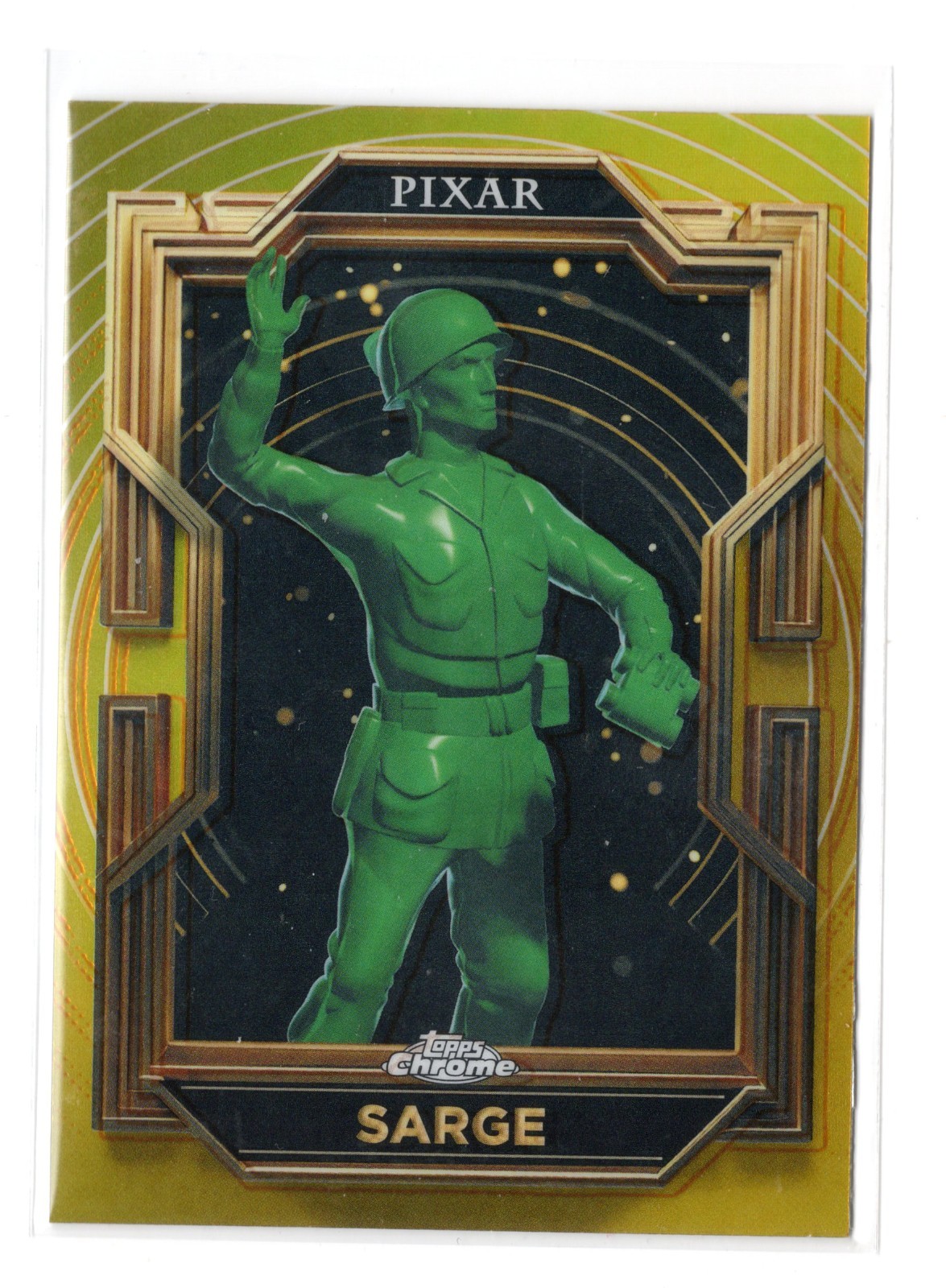 2025 Topps Chrome Disney Pixar Gold Gilded Base #9 Sarge (Toy Story)