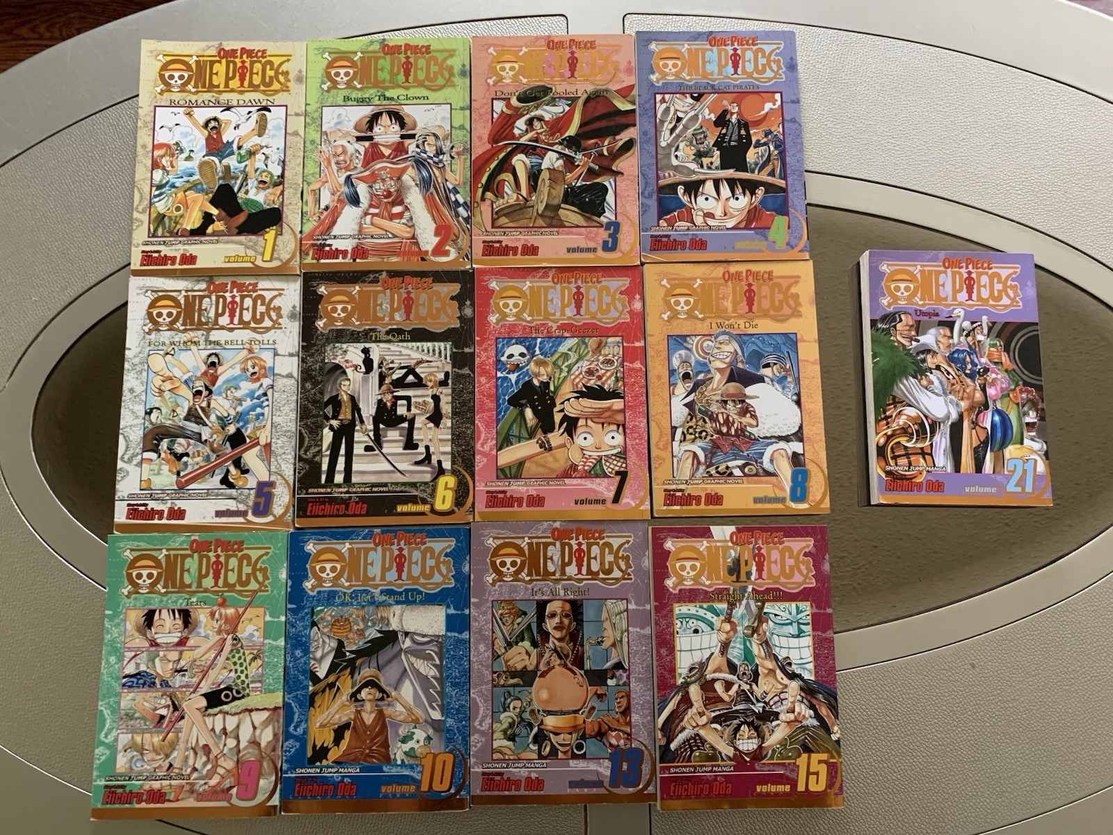 One Piece Volumi 1-10 & 13 & 15 & 21 (Edizione Gold Foil) Manga Inglese
