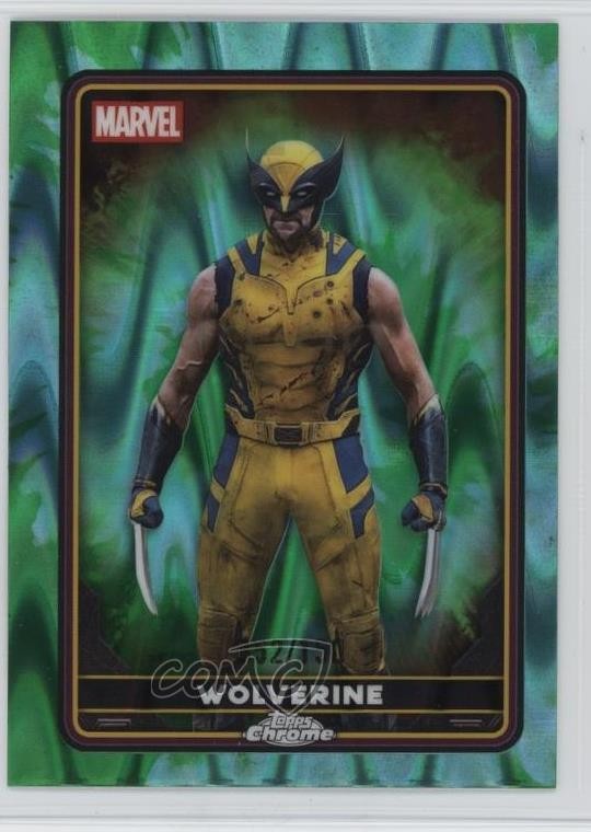 2025 Chrome Deadpool Characters Green & Aqua RayWave Refractor Wolverine 0w77