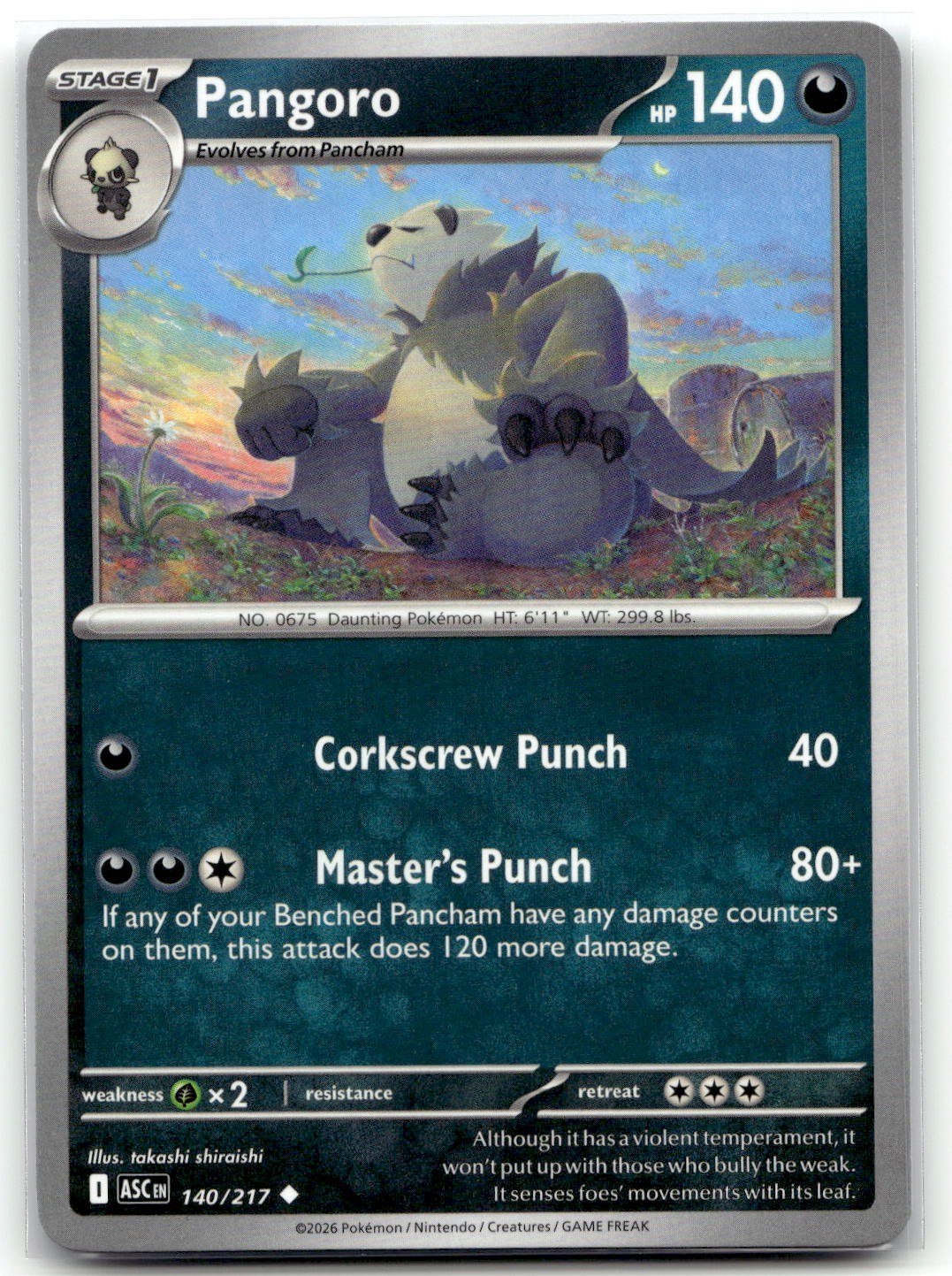Pangoro 140/217 ME: Eroi Ascesi Pokemon non comuni TCG NM