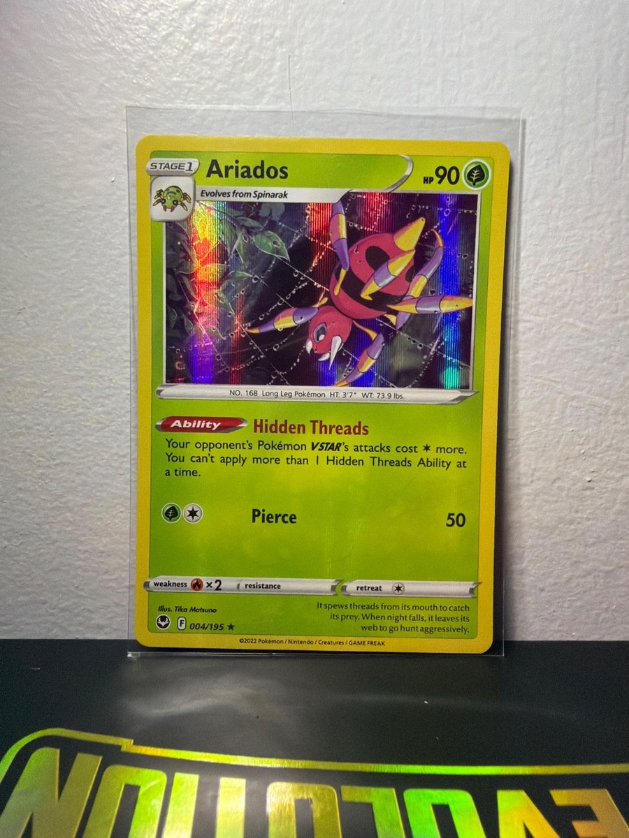 2022 POKEMON SPADA E SCUDO TEMPESTA ARGENTO #004 ARIADOS-HOLO