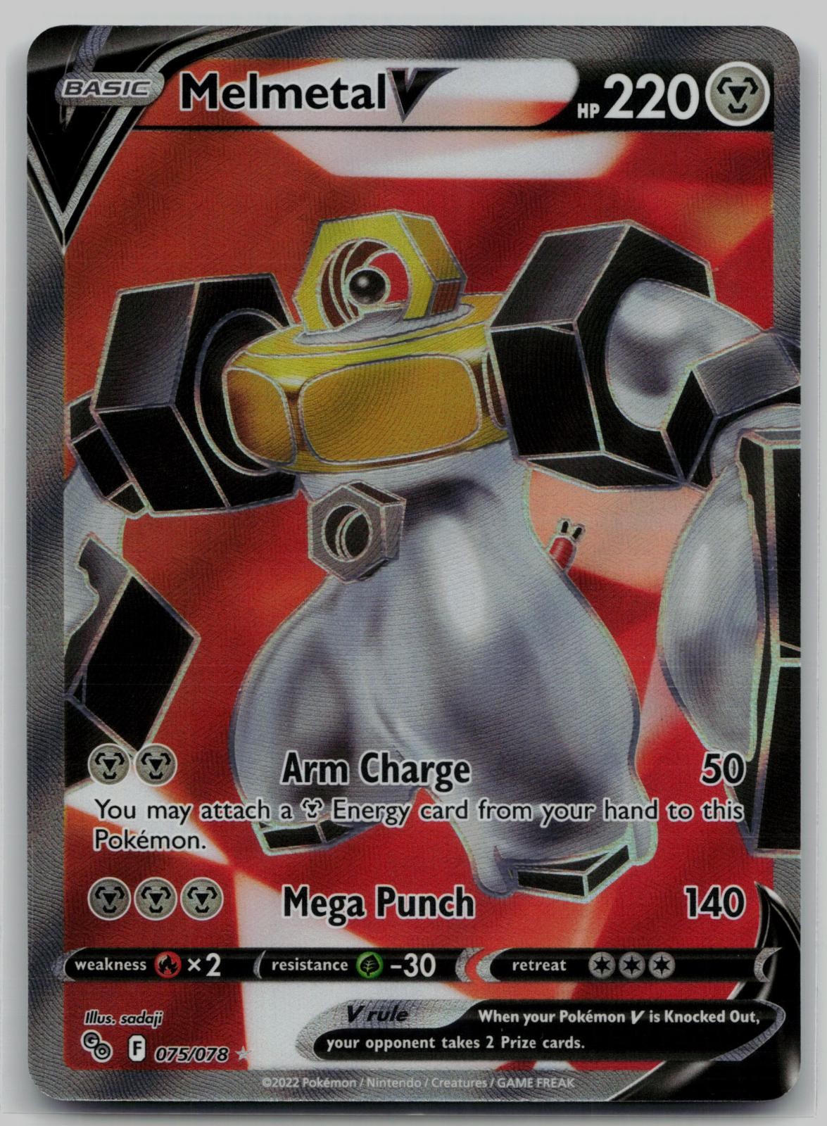 Melmetal V 075/078 Ultra Rare Pokemon GO Pokemon Holo Near Mint