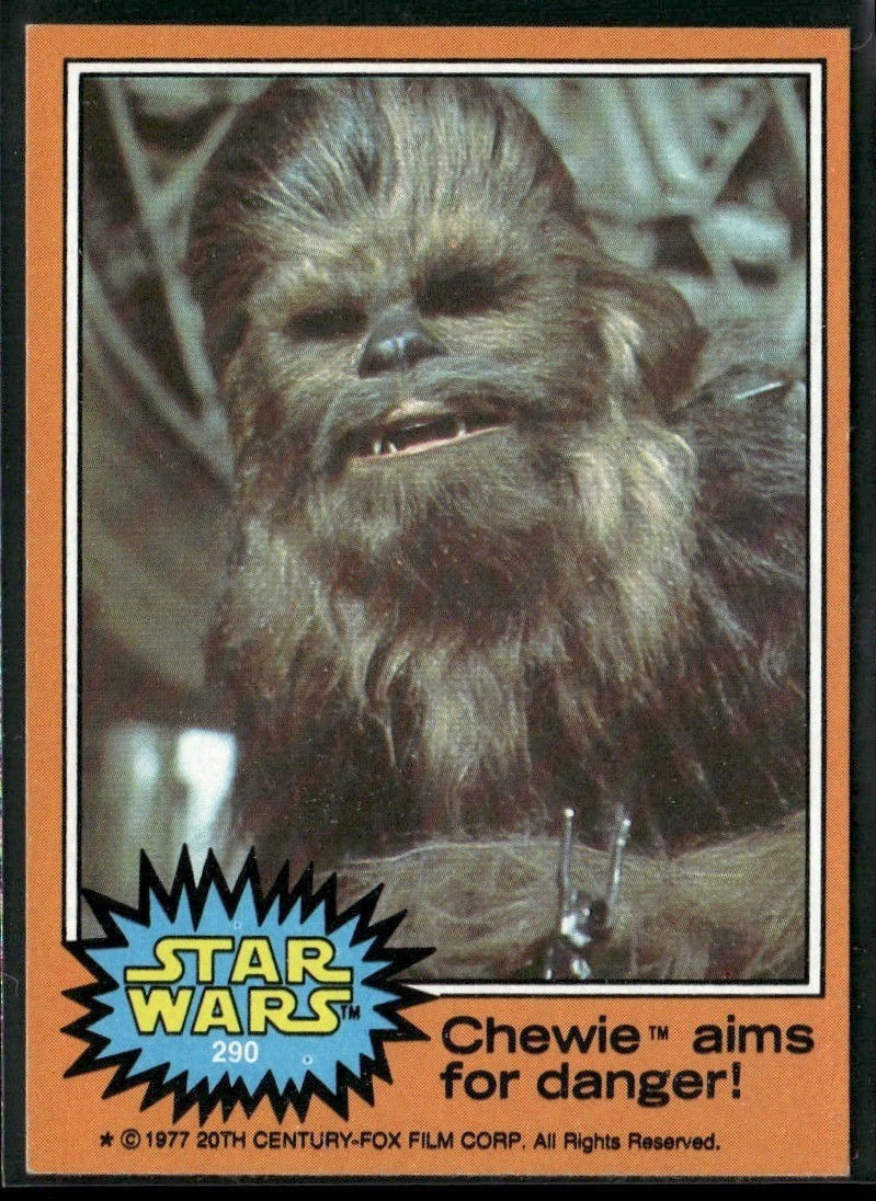 ⭐ 1977 Topps Star Wars Series 5 Chewbacca Chewie aims for danger! #290 NM