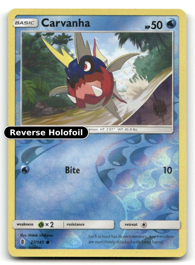 Carvanha Reverse Holofoil SM - Guardiani che Risorgono 27/145 LP Pokemon