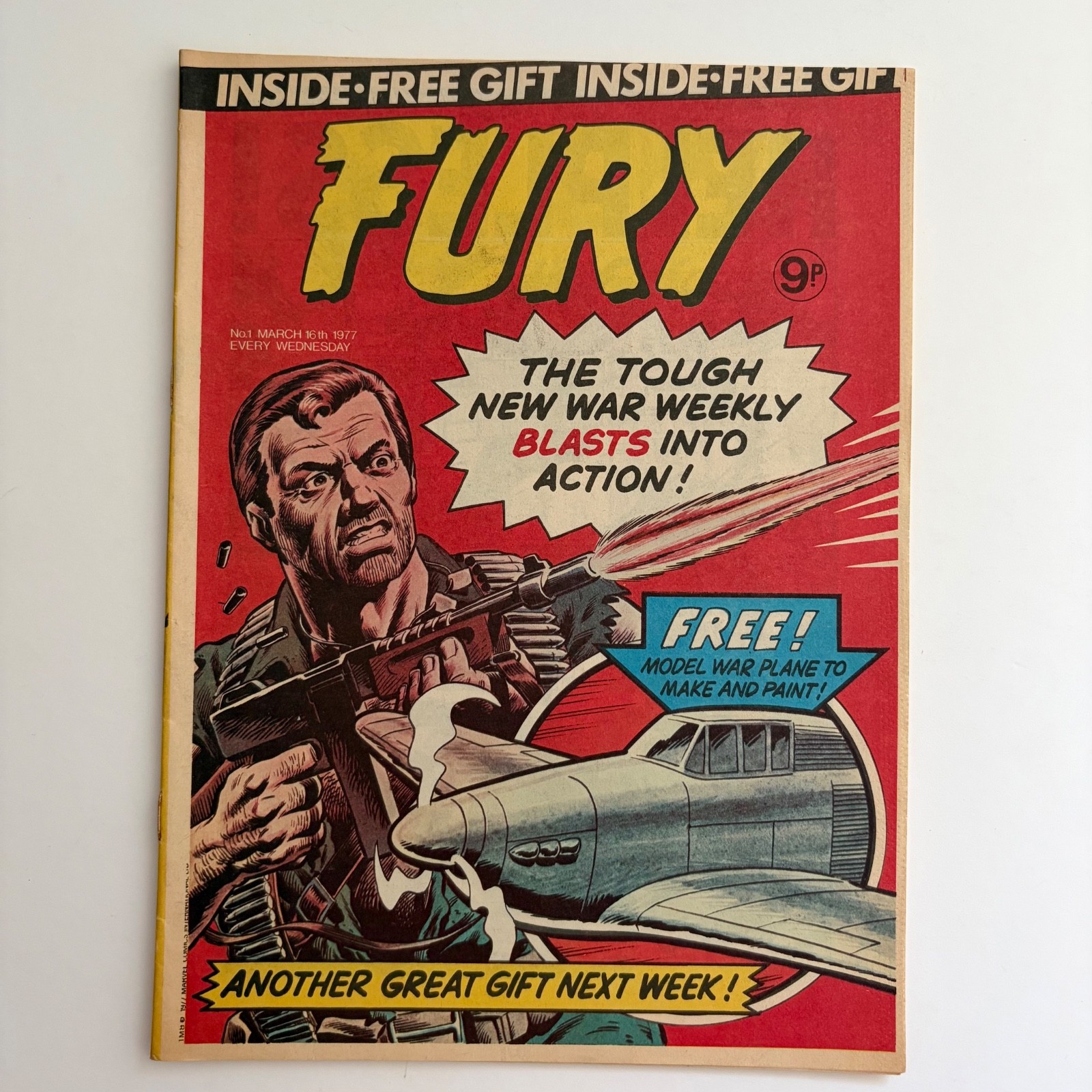Marvel UK Fury Comic - Issue 1 - 1977 - Dave Gibbons Cover Art Pre-Pet Shop Boys
