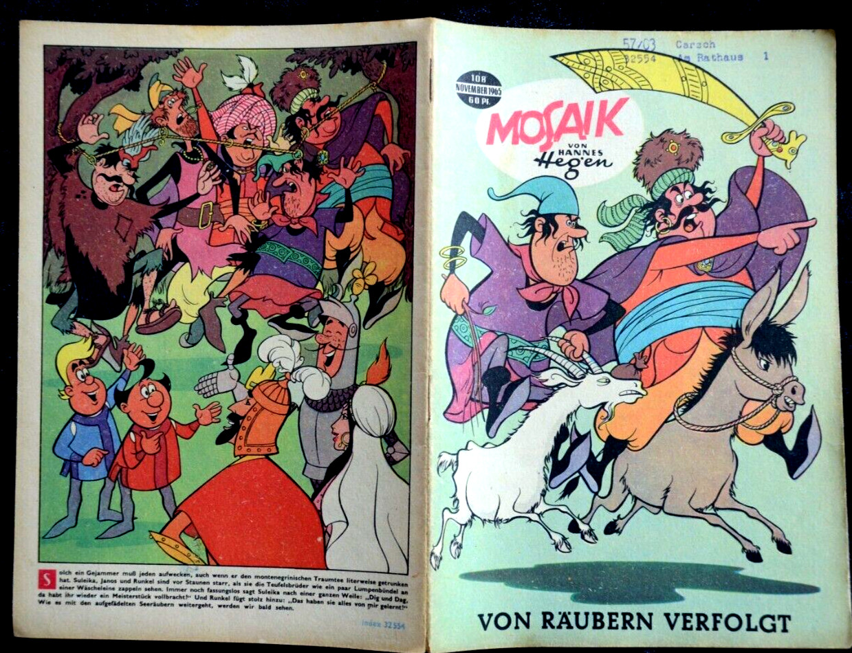 Originale MOSAIK Hannes Hegen Nr. 108 Inseguito Dai Banditi DDR 1965