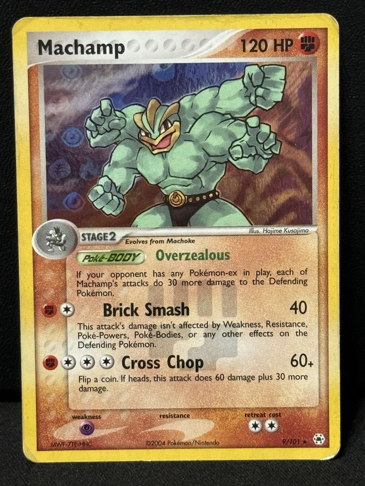 MP/HP Pokemon MACHAMP Card EX HIDDEN LEGENDS Set #9/101 Holo Foil Rare#3