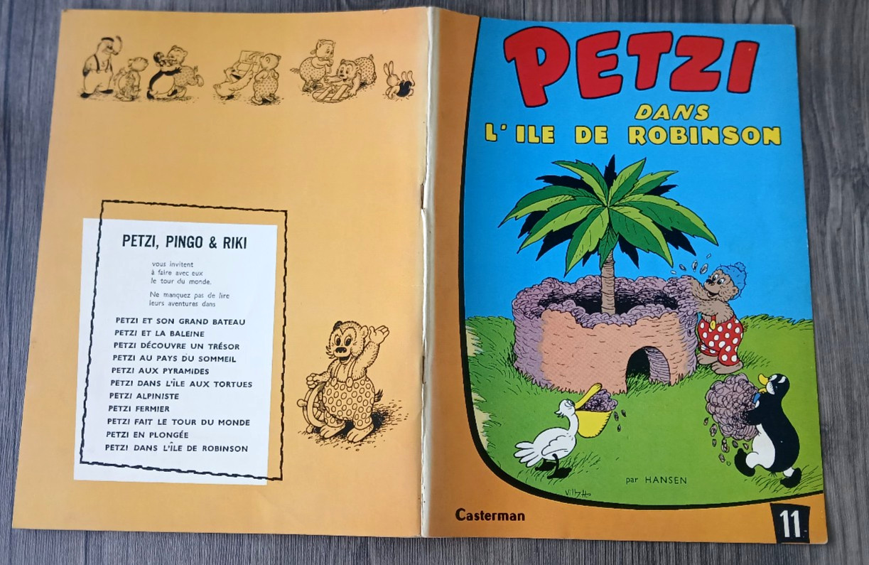 bd  PETZI  n° 11 l'ile de ROBINSON  CASTERMAN-1 série  EO de  1963 HANSEN