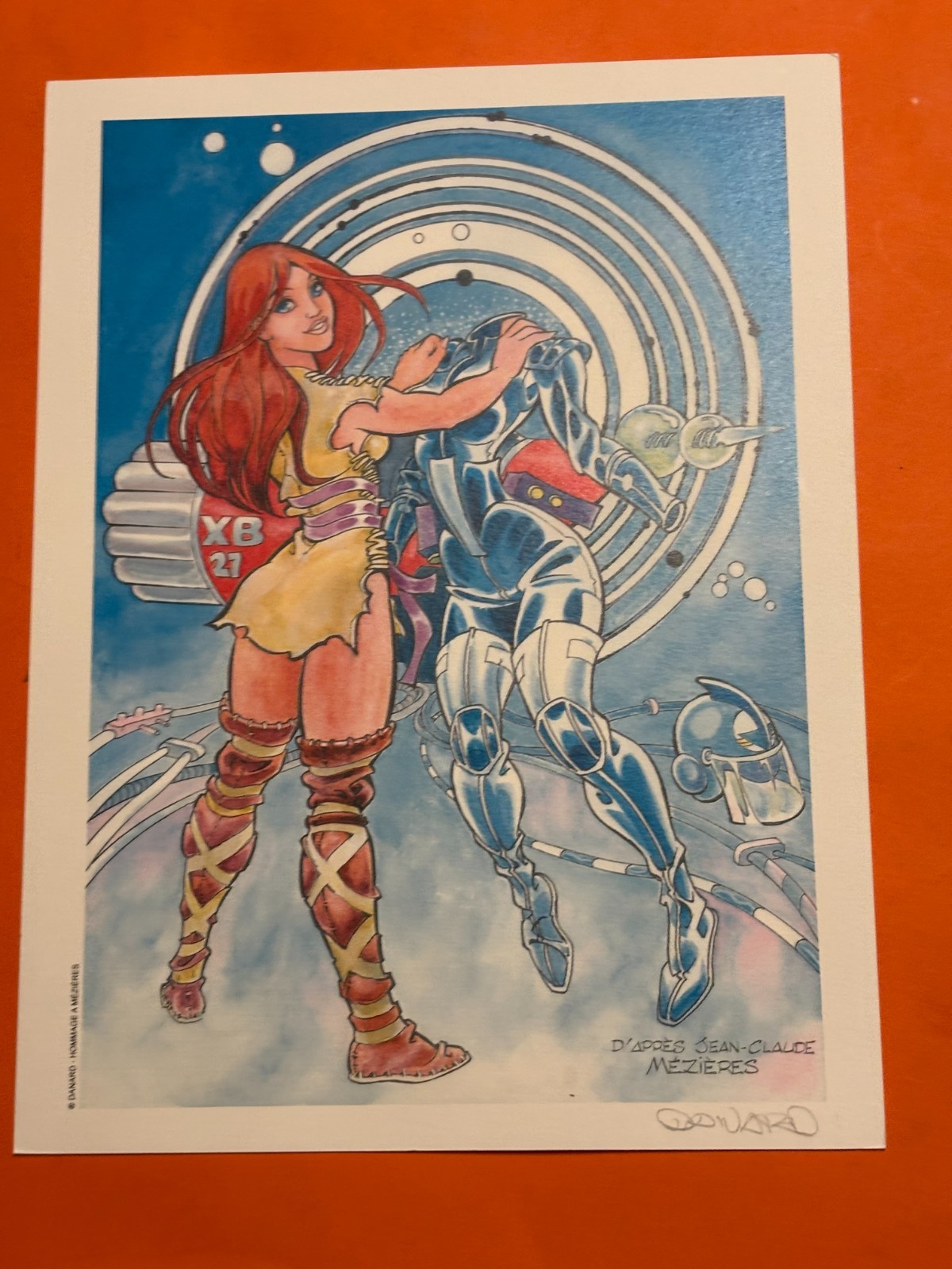 DANARD EX LIBRIS SIGNE HOMMAGE A MEZIERES 19 X 25 TONNERRE DE BULLES NEUF
