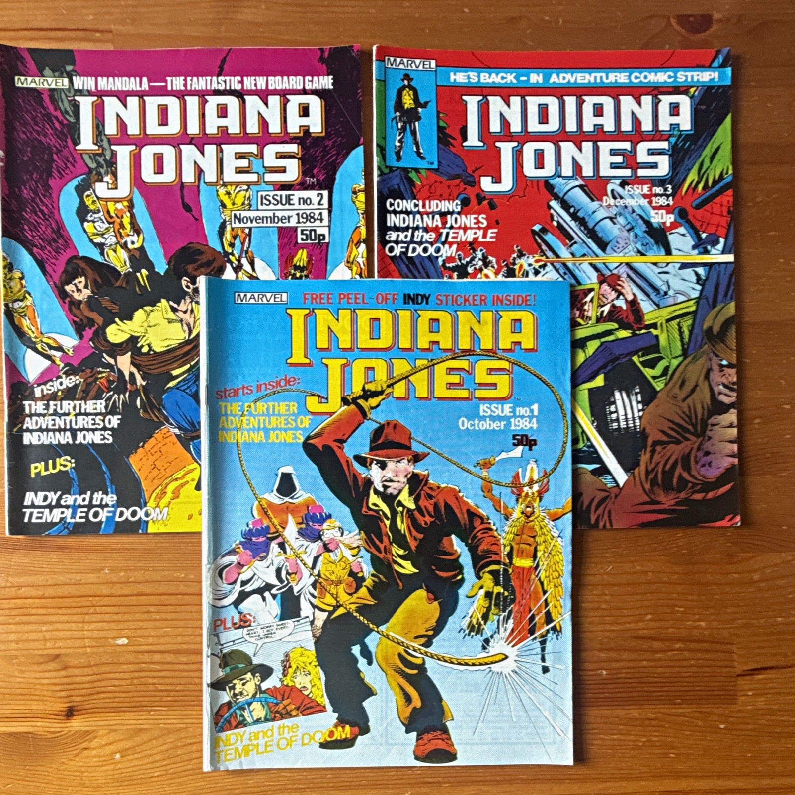 Marvel UK Indiana Jones (1984) #1-3 Comic Book Lot no free gifts