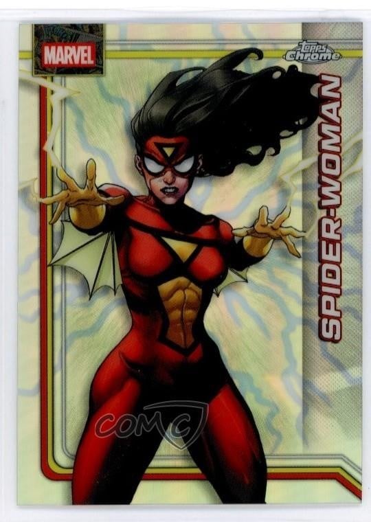 2026 Topps Chrome Marvel Comics Storm's Lightning rifrattore Spider-Woman 8d2