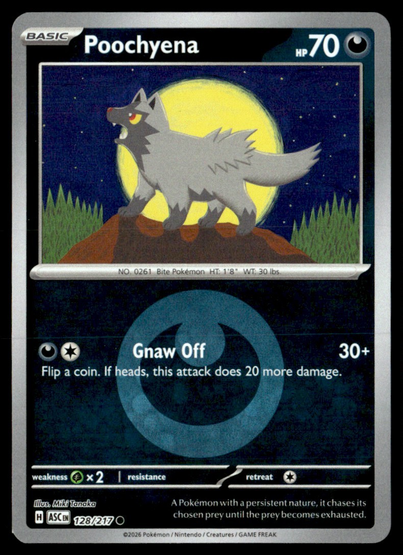 2026 Pokemon Ascended heroes reverse holo energy Poochyena #128