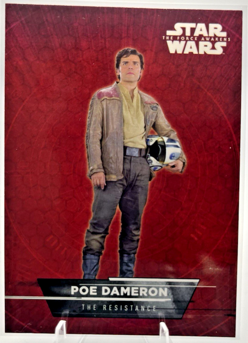 Carta adesiva 2015 Topps Star Wars Force Awakens Poe Dameron #14/18