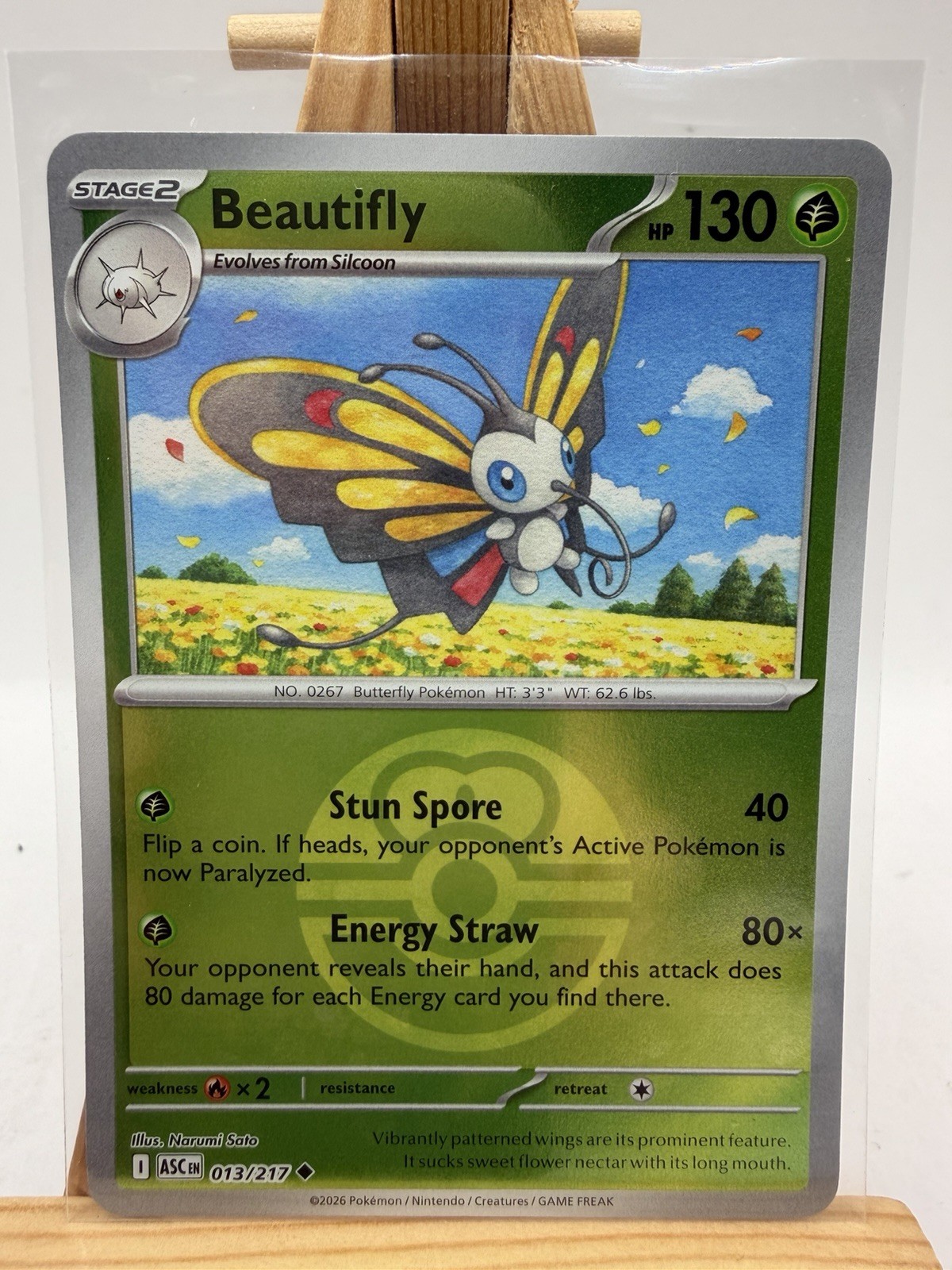 Beautifly (love Poke Ball) 013/217 Reverse Holo Ascended Heroes Pokemon NM