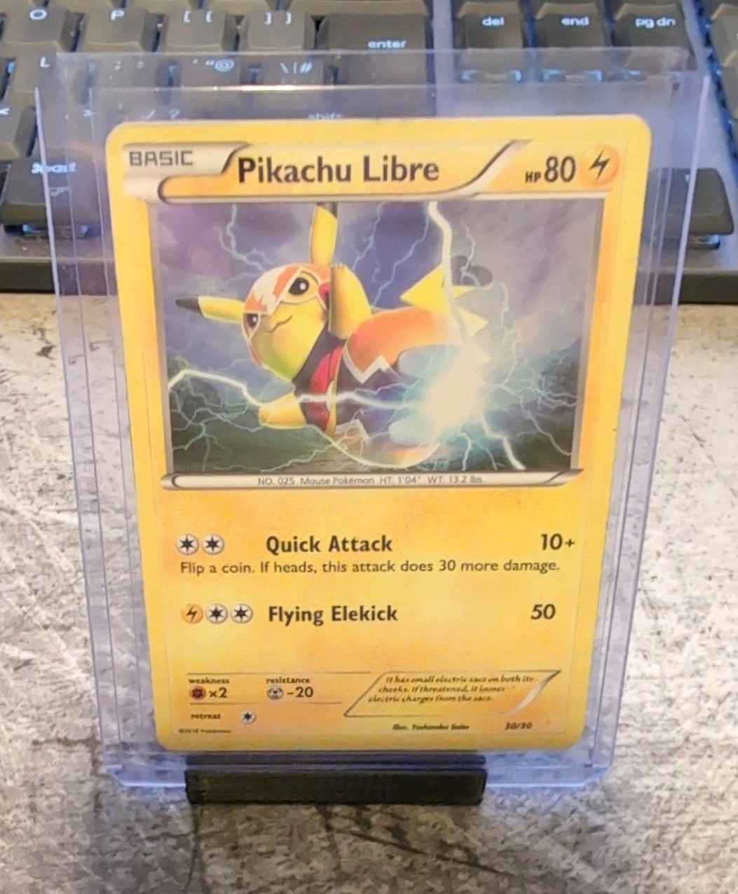 Pokémon Pikachu Libre 30/30  Heavily Played, see photos for condition
