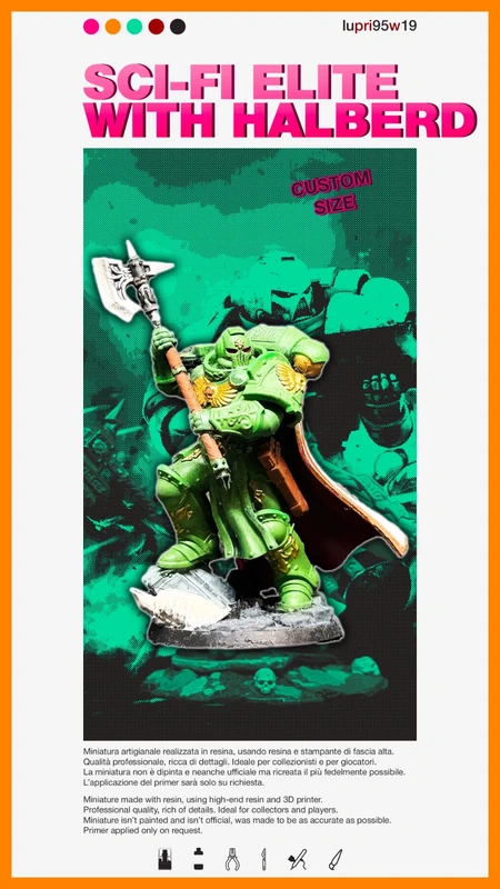Soldato d'elite sci-fi con alabadarda - Sci-fi elite soldier with halberd