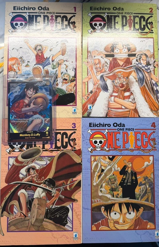 Manga One Piece volume 1,2,3,4 + carta regalo