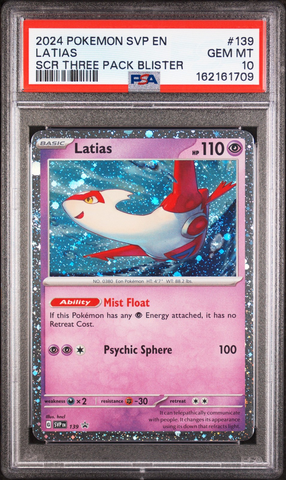 2024 POKEMON SVP EN-SV BLACK STAR PROMO #139 LATIAS PSA 10