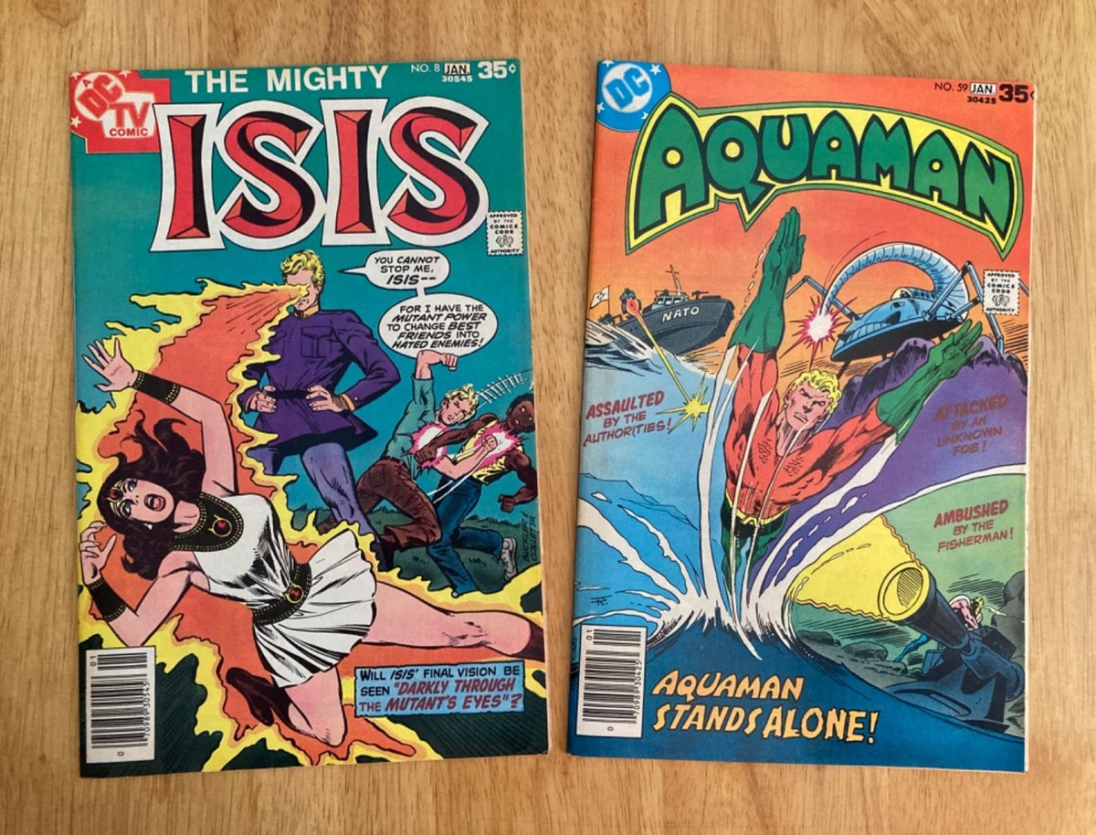 Lotto di *2* 1977 DC: POTENTE ISIS #8 + AQUAMAN #59 (VF-)